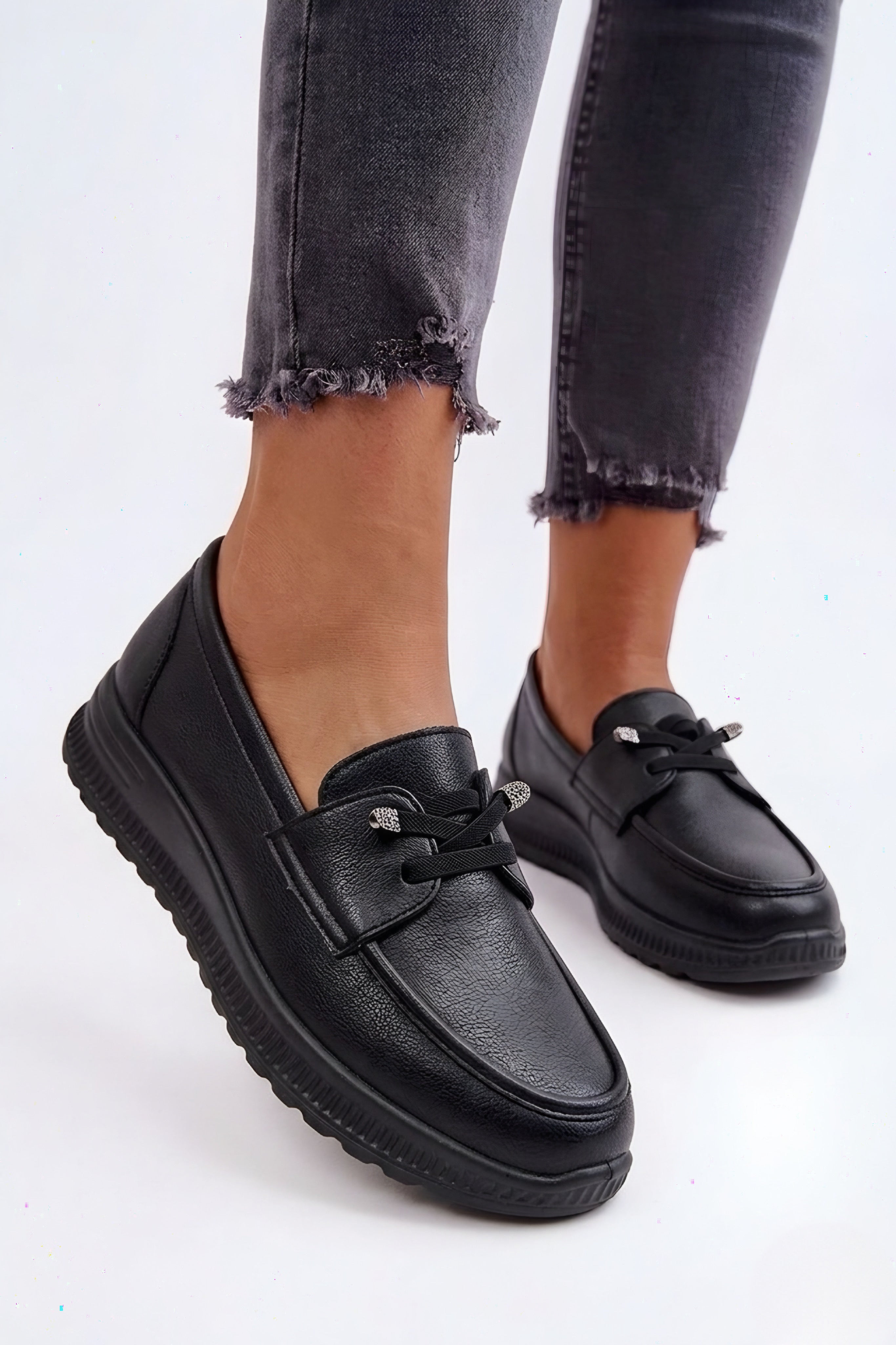 Pantofi Casual Damă Negri cu Talpă Flexibilă FREYA