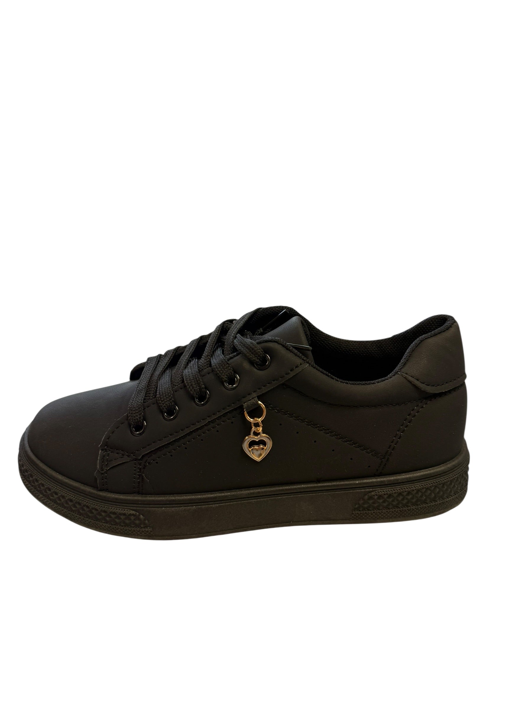 Pantofi sport damă negru cu Inimioară aurie Mono