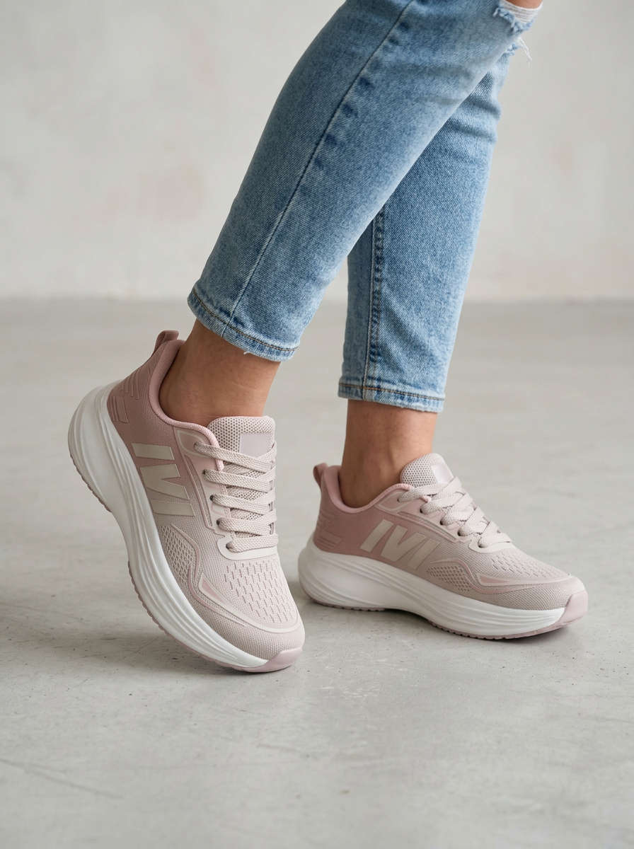 Adidași sport damă roz cu talpă groasă Mira