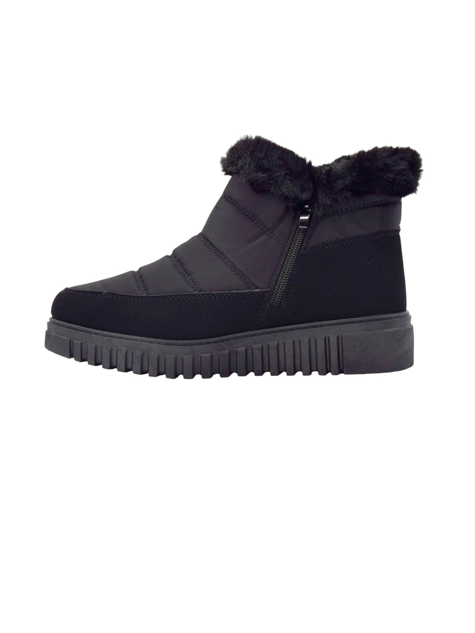 Ghete de iarnă damă negre cu blană CozyStep