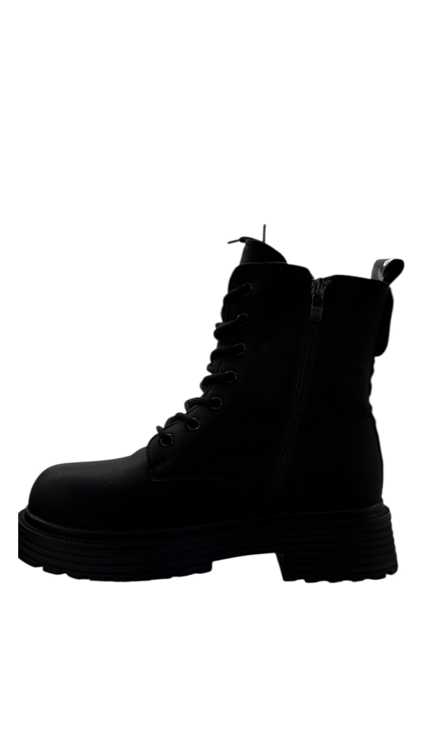 Ghete negre casual cu șiret și fermoar lateral Dark