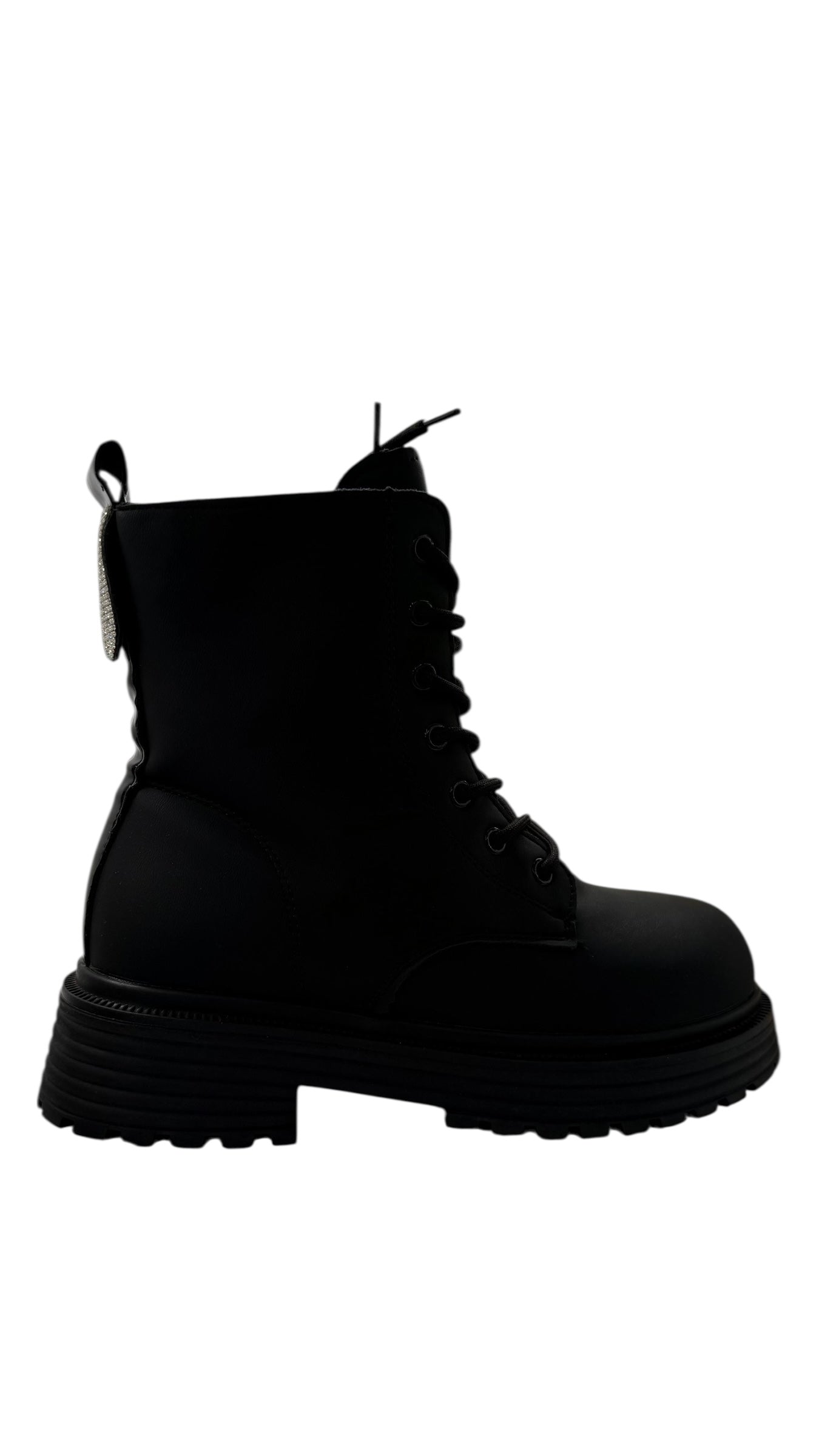 Ghete negre casual cu șiret și fermoar lateral Dark