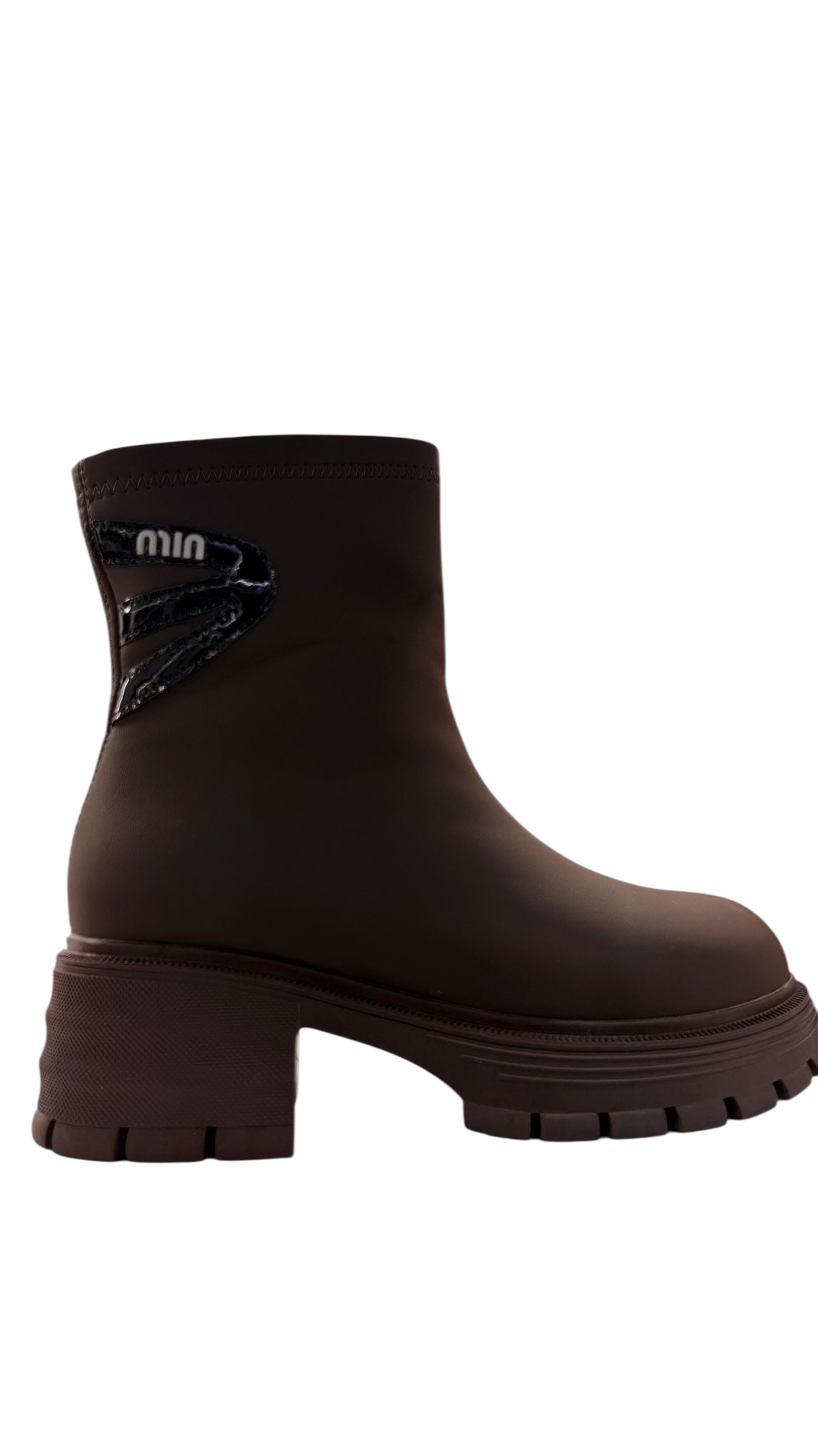 Ghete maro casual cu fermoar lateral Diva