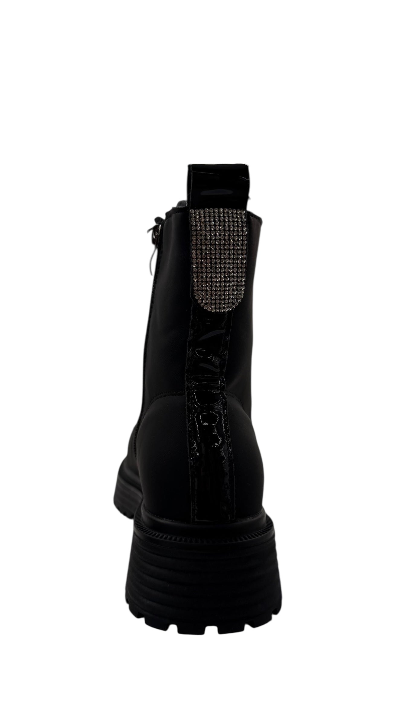 Ghete negre casual cu șiret și fermoar lateral Dark